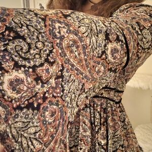 Paisley allover midi dress